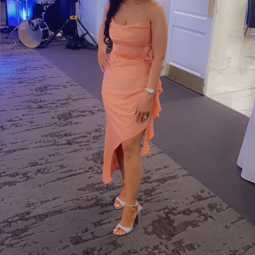 Chic Coral High Low Dress